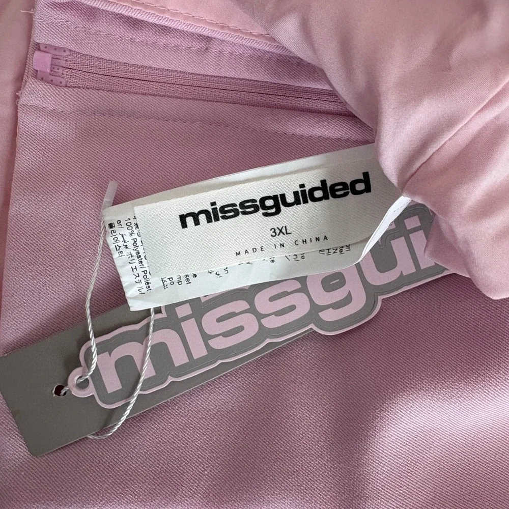 Missguided Pink Corset Tube Top Coquette Bow Strapless Bodice Pink 3XL NWT